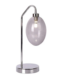 Lampka nocna szklana Lukka nowoczesna do sypialni i salonu chromowana Ledea 36 cm