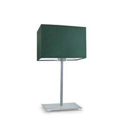 Lampka nocna do sypialni AMALFI nowoczesna z abażurem zielonym i srebrną podstawą LYSNE 40 cm