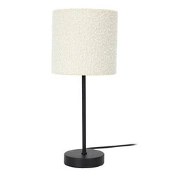 Lampka nocna do sypialni Intesi nowoczesna biała boucle z kloszem skandynawska 38 cm