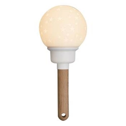 Lampka nocna LED Star Atmosphera do pokoju dziecka, nowoczesna, drewniana, ze ściemniaczem