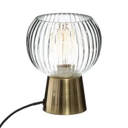Lampka nocna szklana Laye złota glamour do sypialni i salonu Atmosphera nowoczesna 19,5 cm