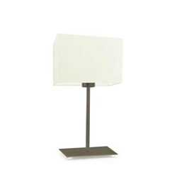 Lampka nocna AMALFI nowoczesna z abażurem ecru na złotym stelażu do sypialni LYSNE