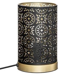 Lampka nocna do sypialni Gypsy czarna złota metalowa nowoczesna Atmosphera orientalna stołowa