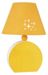Lampka nocna do sypialni Ofelia nowoczesna pomarańczowa z abażurem MDF 26 cm CANDELLUX