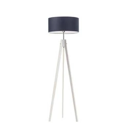 Lampa podłogowa drewniana HAITI granatowa z abażurem do salonu i sypialni Lysne
