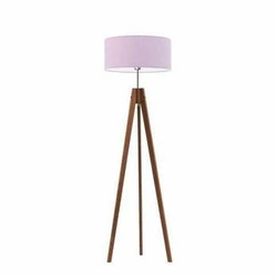 Lampa stojąca podłogowa drewniana z abażurem Haiti fioletowa do pokoju dziecięcego Lysne
