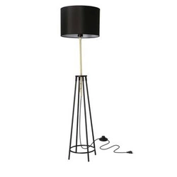 Lampa stojąca do salonu Tegola czarno-złota loftowa na trójnogu