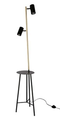 Perret lampa stojąca do salonu czarno-złota nowoczesna regulowana