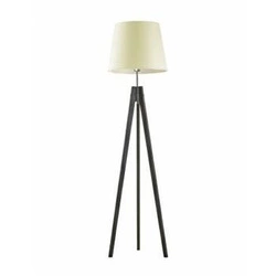 Lampa podłogowa drewniana trójnóg Aruba ecru z abażurem do salonu i sypialni Lysne