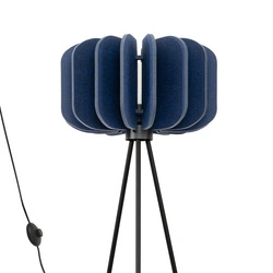 Lampa stojąca do salonu MULA 45 granatowa nowoczesna z filcowym abażurem 134 cm