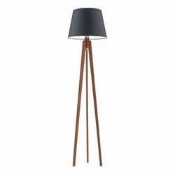 Lampa stojąca do salonu Curacao nowoczesna drewniana z grafitowym abażurem Lysne 158 cm