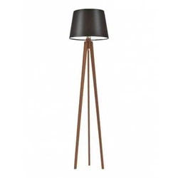 Lampa stojąca do salonu Curacao Lysne nowoczesna drewniana z abażurem brązowym 158 cm