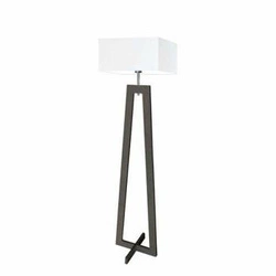 Lampa podłogowa stojąca do salonu Jawa Lysne nowoczesna drewniana z białym abażurem 138 cm