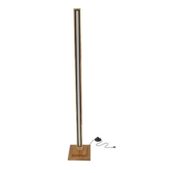 Lampa stojąca do salonu Alset nowoczesna dębowa LED 18W skandynawska CANDELLUX LIGHTING