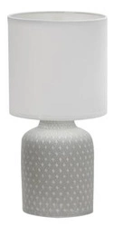 Lampa stołowa Iner szara ceramiczna z abażurem nowoczesna lampka nocna do sypialni 32 cm