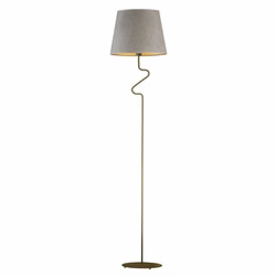 Lampa podłogowa FOGO GOLD szara welurowa nowoczesna do salonu glamour z abażurem Lysne