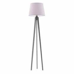 Lampa podłogowa stojąca do salonu Curacao nowoczesna drewniana z abażurem fioletowa Lysne 158 cm