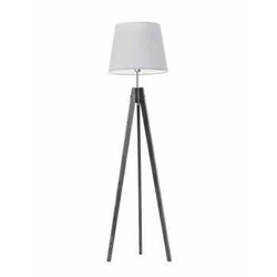 Lampa stojąca do salonu Aruba Lysne nowoczesna drewniana trójnóg abażur jasny szary 149 cm