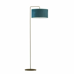 Lampa stojąca do salonu BOLIVIA zielona nowoczesna glamour z welwetowym abażurem złota Lysne