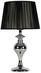 Lampa stołowa Gillenia glamour srebrna z abażurem do sypialni i salonu 40cm CANDELLUX