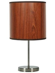 Lampka nocna do sypialni Timber dąb klasyczna z abażurem skandynawska lampa stołowa 41 cm