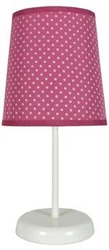 Lampka nocna Gala nowoczesna z abażurem w kropki różowa do sypialni i pokoju dziecięcego