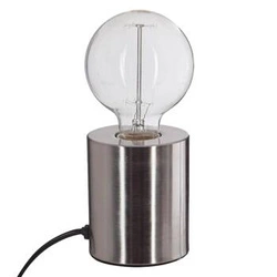 Lampka nocna Saba nowoczesna metalowa srebrna do sypialni i salonu Atmosphera 10,5 cm