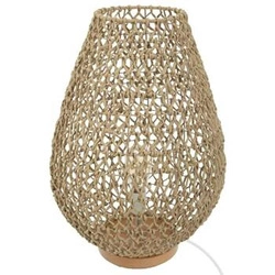 Lampa stołowa Etel 55cm skandynawska z drewnianą podstawą do salonu i sypialni boho