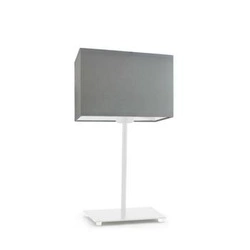 Lampka nocna AMALFI nowoczesna szara z abażurem do sypialni i salonu LYSNE 40 cm