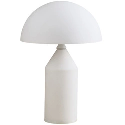 Lampa stołowa BELFUGO biała szklana nowoczesna do salonu i sypialni z podwójnym światłem 35 cm