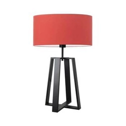 Lampka nocna do sypialni Thor LYSNE nowoczesna czerwona z abażurem metalowa 61 cm