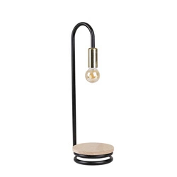 Abi nowoczesna lampka nocna czarno-złota do sypialni i salonu CANDELLUX LIGHTING 43 cm