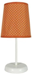 Lampa stołowa Gala nowoczesna lampka nocna do sypialni z abażurem pomarańczowym w kropki