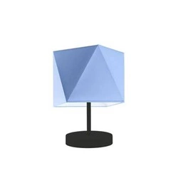 Lampka nocna do sypialni PASADENA nowoczesna z niebieskim abażurem na czarnym stelażu