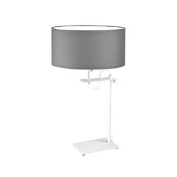 Lampka nocna Alaska LYSNE szara nowoczesna z abażurem do sypialni i salonu 55 cm