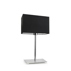 Lampka nocna do sypialni nowoczesna czarna z abażurem AMALFI 40 cm LYSNE