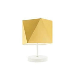 Lampka nocna PASADENA nowoczesna z abażurem żółtym do sypialni i salonu LYSNE 30 cm