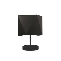 Lampka nocna do sypialni PASADENA nowoczesna z abażurem brązowym na czarnym stelażu LYSNE