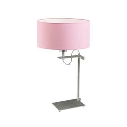 Lampka nocna do sypialni Alaska nowoczesna z abażurem jasny różowy srebrny 55 cm LYSNE