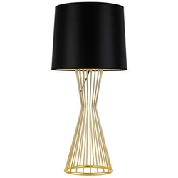 Nowoczesna lampa stołowa FILO TABLE czarno-złota 85 cm z abażurem do salonu Step into Design