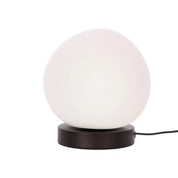 Nowoczesna lampka nocna STONES czarna z białym kloszem do sypialni i salonu 20 cm