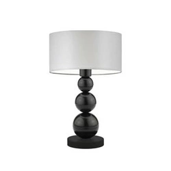 Lampka nocna HONOLULU nowoczesna szara z abażurem do sypialni i salonu LYSNE 41 cm