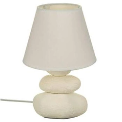 Lampka nocna do sypialni Mer Atmosphera nowoczesna biała ceramiczna z kloszem 29,5 cm