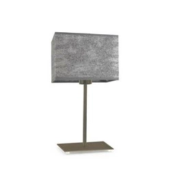 Lampka nocna AMALFI nowoczesna szara z abażurem do sypialni lub salonu stare złoto 40 cm