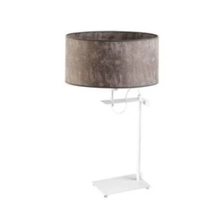 Lampka nocna do sypialni Alaska szara melanżowa z abażurem nowoczesna LYSNE 55 cm