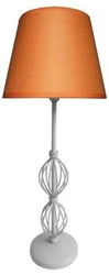 Lampka nocna Rosette 2 nowoczesna z pomarańczowym abażurem do sypialni i salonu 47 cm