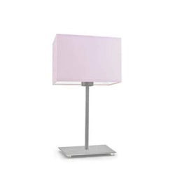 Lampka nocna do sypialni nowoczesna AMALFI różowa z abażurem na stalowym stelażu LYSNE