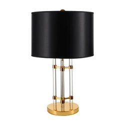 Lampka nocna glamour EXCLUSIVO czarna i złota 65 cm do sypialni lub salonu z abażurem