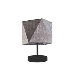 Lampka nocna do sypialni PASADENA nowoczesna szary melanż z abażurem LYSNE 30 cm