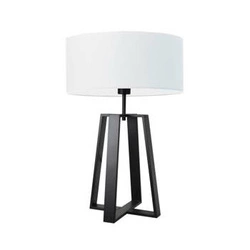 Lampka nocna Thor nowoczesna biała z abażurem do sypialni i salonu LYSNE 61 cm